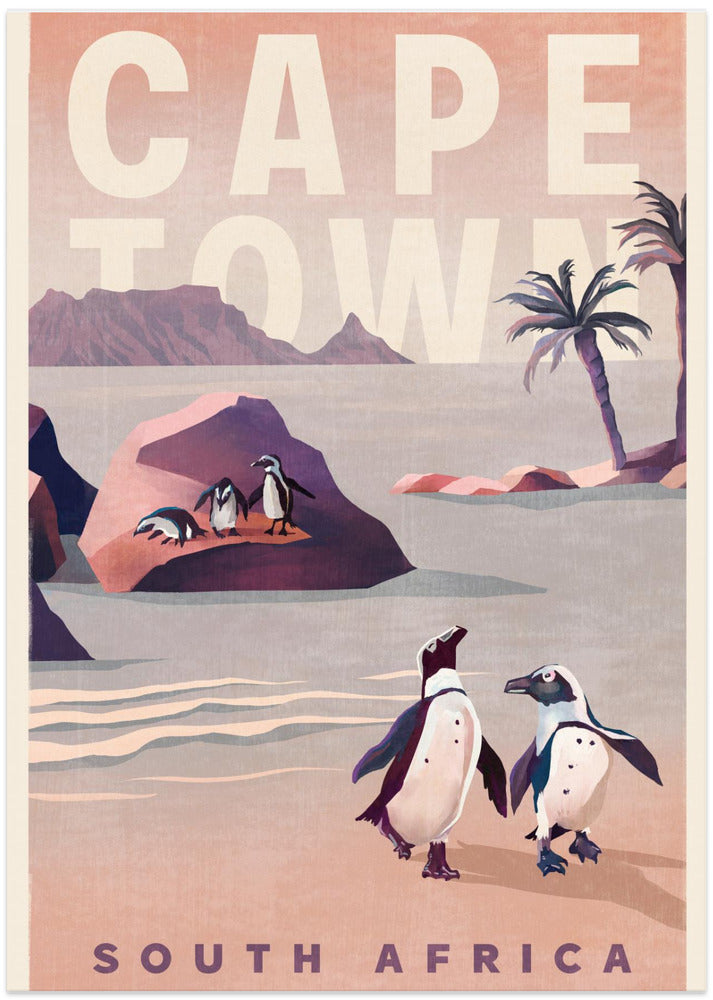 Cape Town South Africa Vintage Travel Art