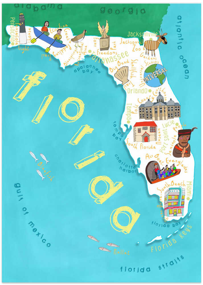Florida State with Ocean by Carla Daly