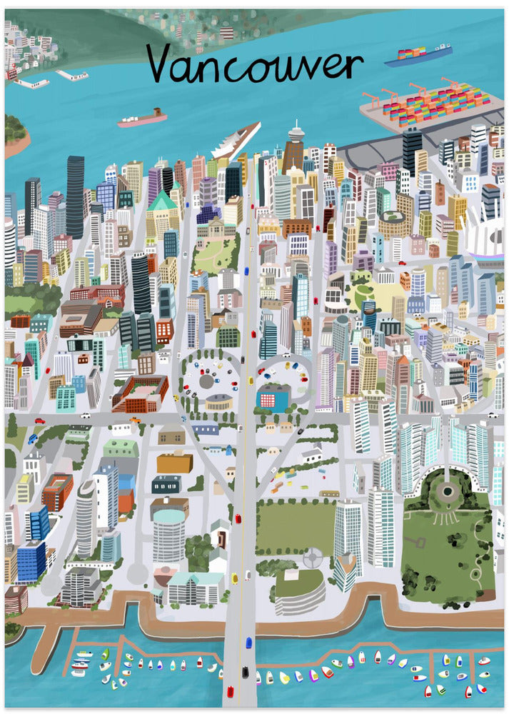 View Over Vancouver City by Artist Carla Daly
