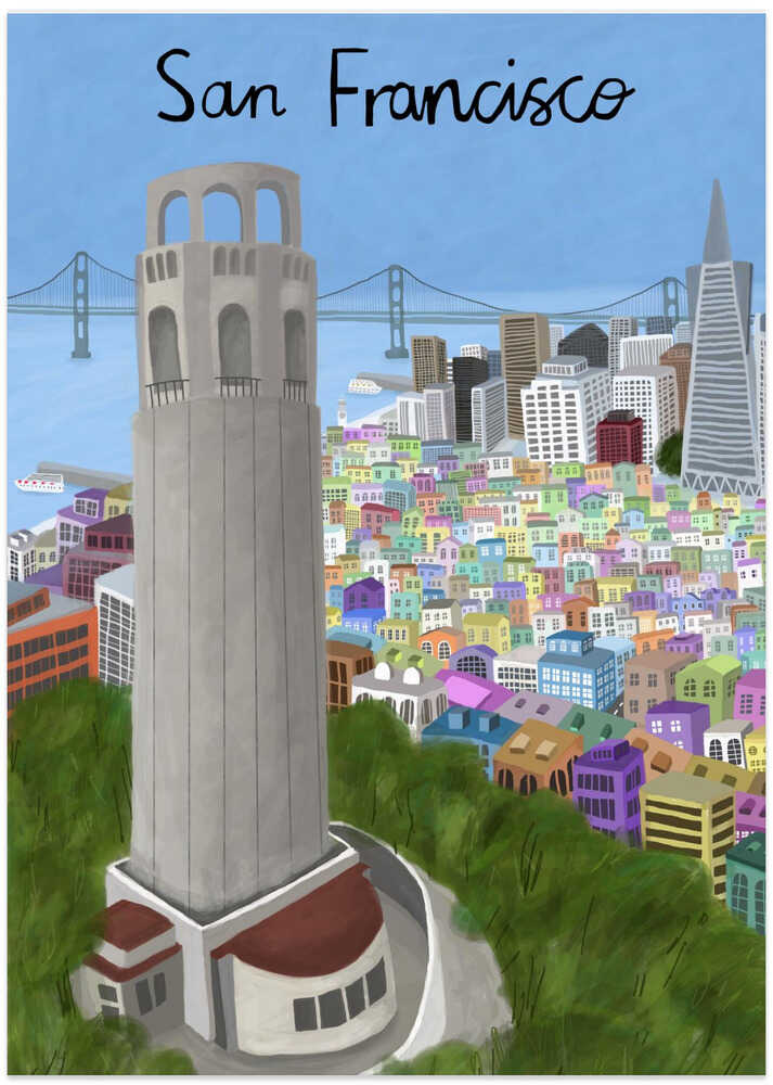 Coit Tower, San Francisco, USA by Artist Carla Daly