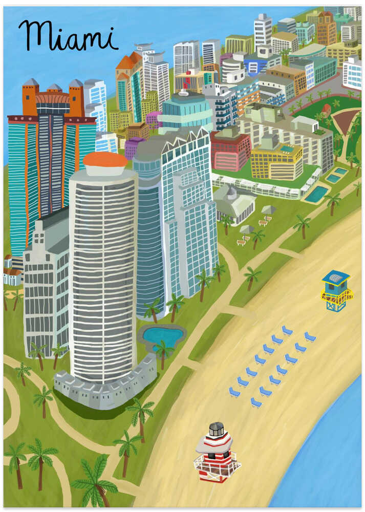 Miami Beach, Florida, USA by Artist Carla Daly