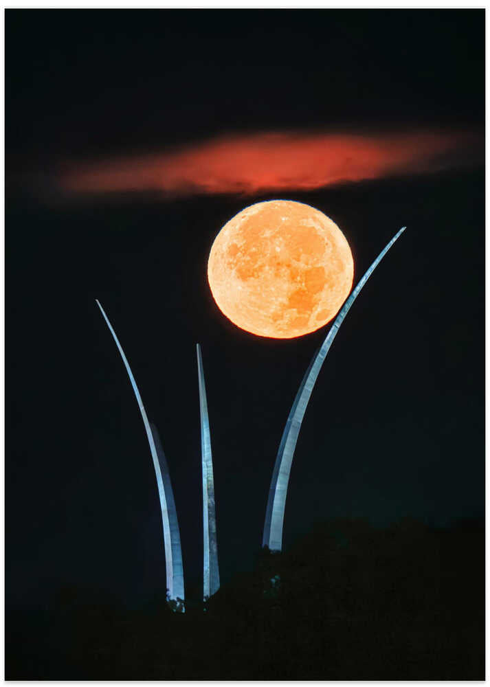 Supermoon Over Air Force Memorial