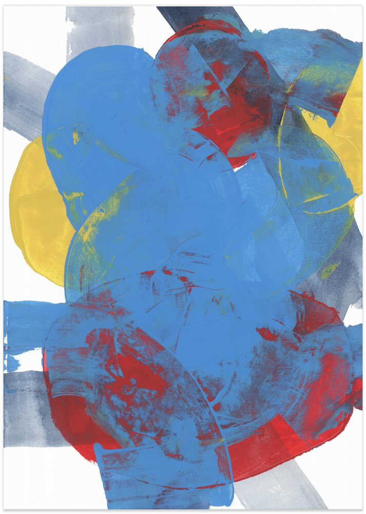 Abstract Blue Red Yellow Shapes 2