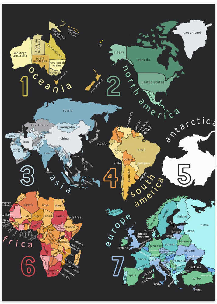 Explore the World with Illustrated Continents by Carla Daly