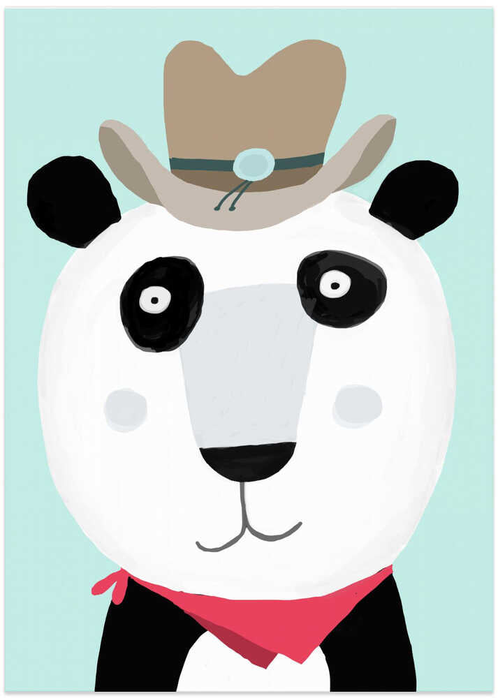 Funny Panda with Cowboy Hat by Artist Carla Daly