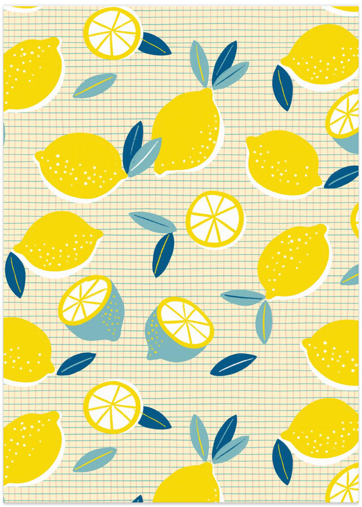 Fresh Lemons Checkered Sunny