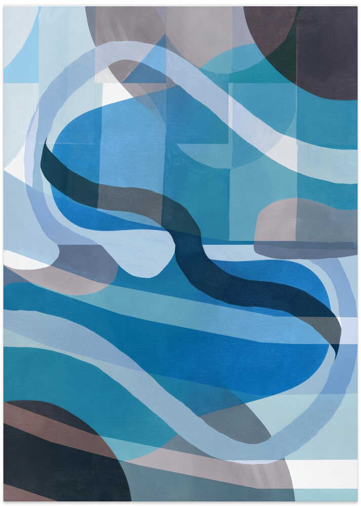 Abstract Blue and Neutral Swervy Shapes 1