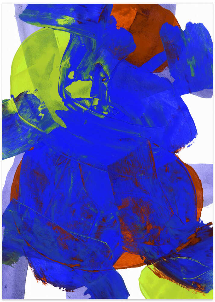 Cobalt Blue Lilac Yellow Chartreuseorange Neutral White Abstract 1