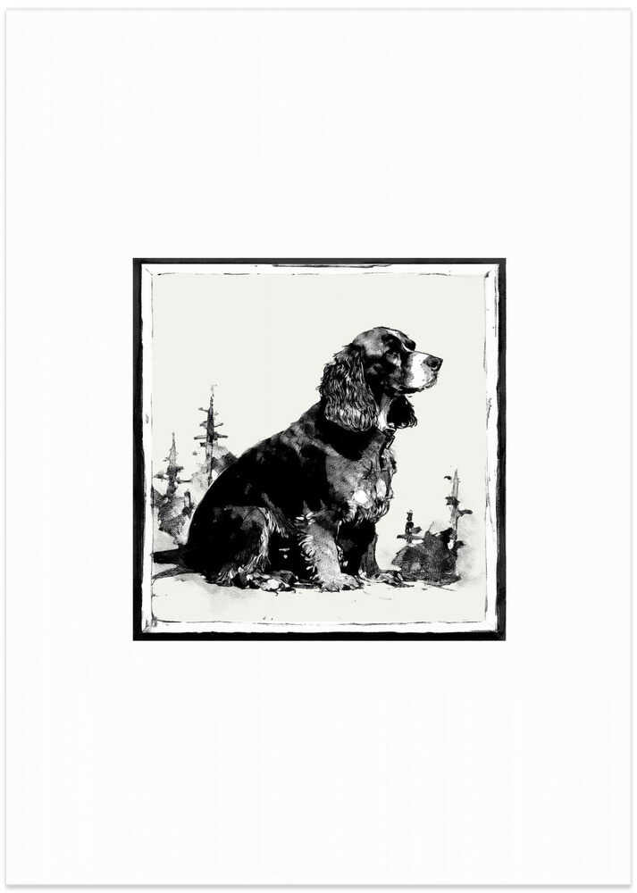 Winter Scenes: Holiday Dog With Light Green Background 1