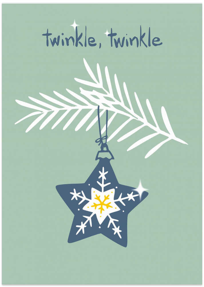 Cheerful twinkle Christmas star mint