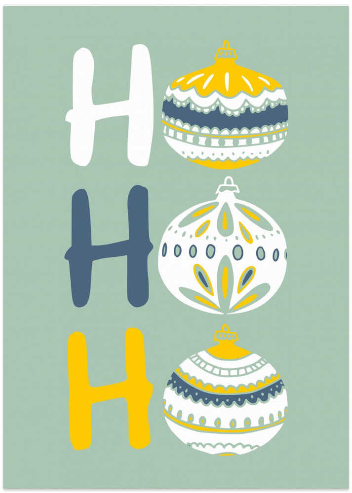 HoHoHo Cheerful little Christmas Illustration mint