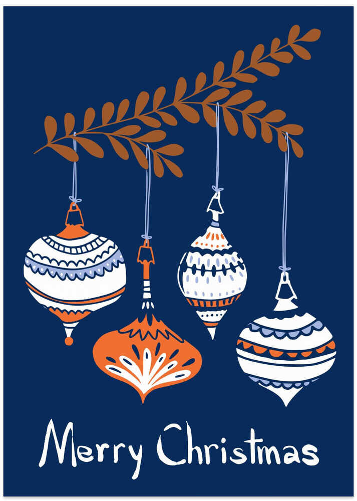 Cheerful little Christmas baubles blue