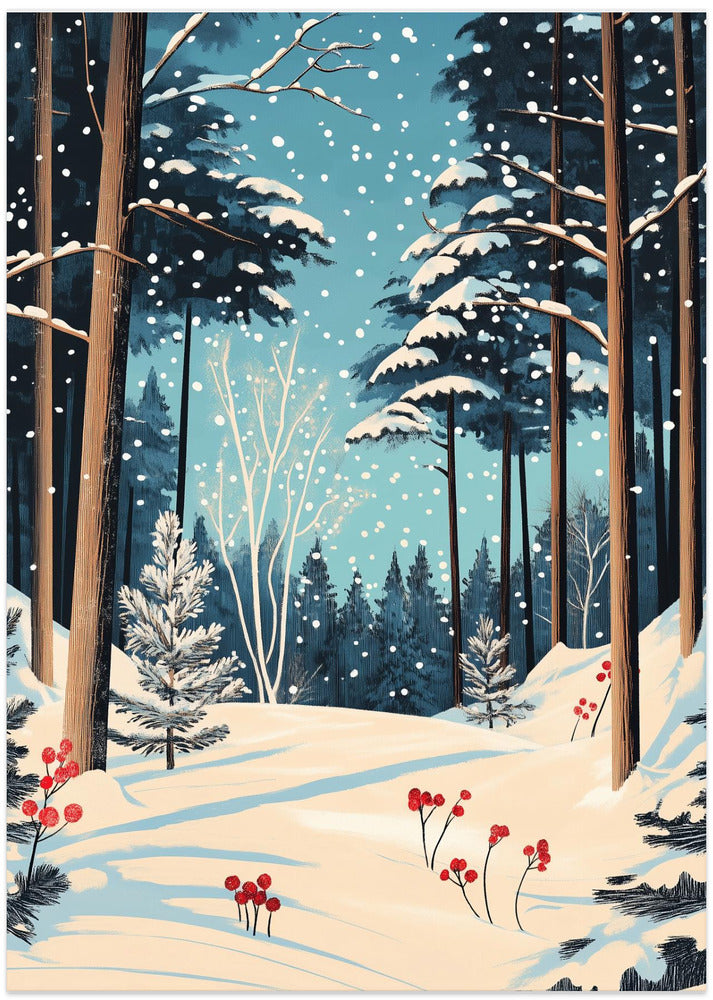 Christmas Snowy forest