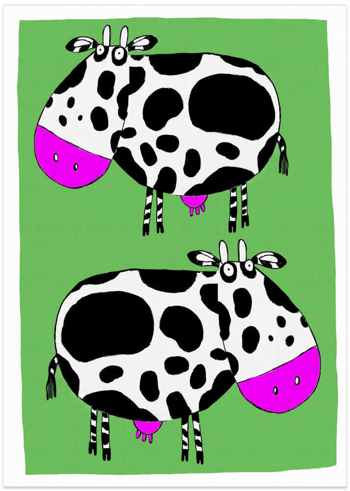 2 Cows in a Field by Artist Carla Daly