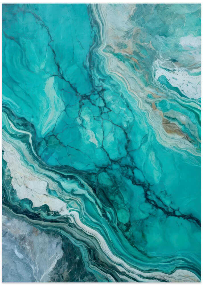 Abstract Patterns With Swirling Turquoise