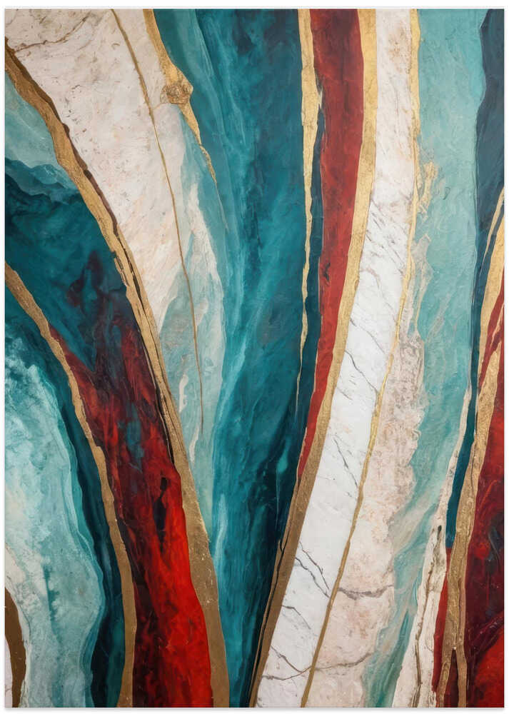 Vibrant Turquoise And Red Hues