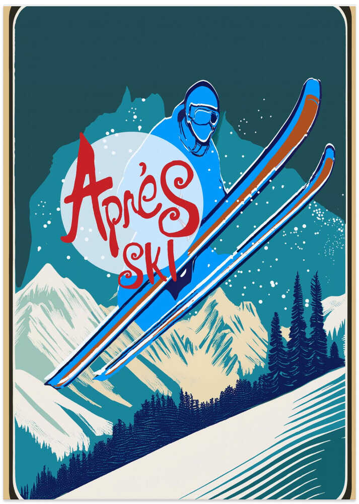 Winter Tourism: Vintage Ski Apres Ski Poster