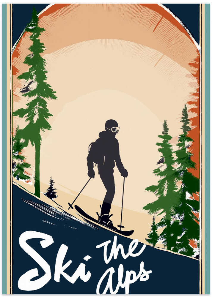 Winter Tourism: Vintage Ski the Alps Poster