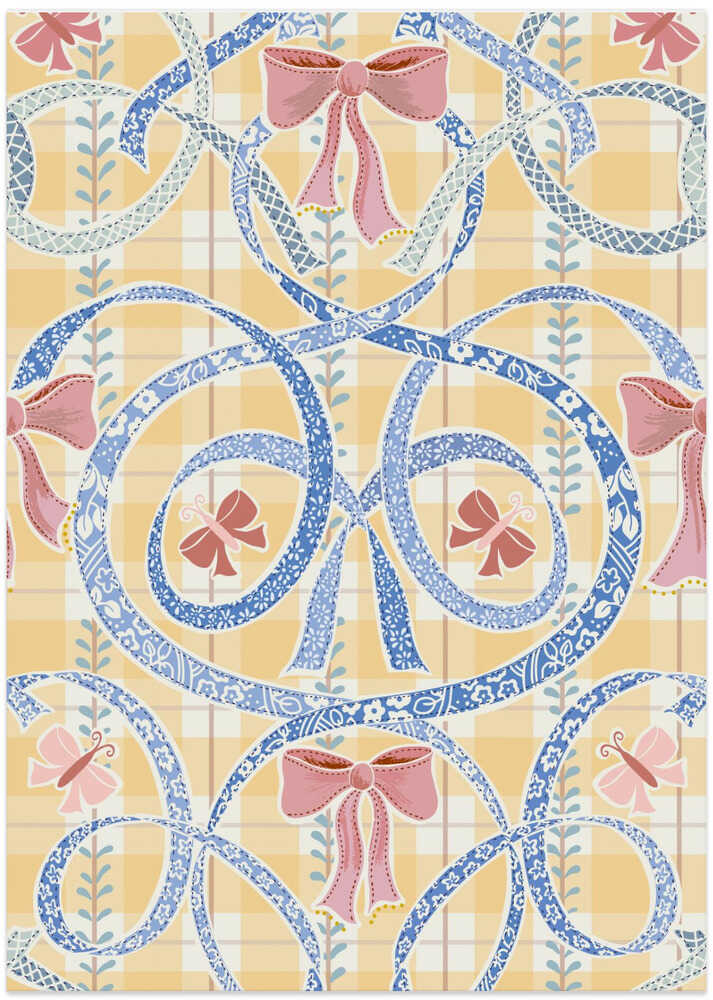 William Morris ribbons and bows sunny pattern