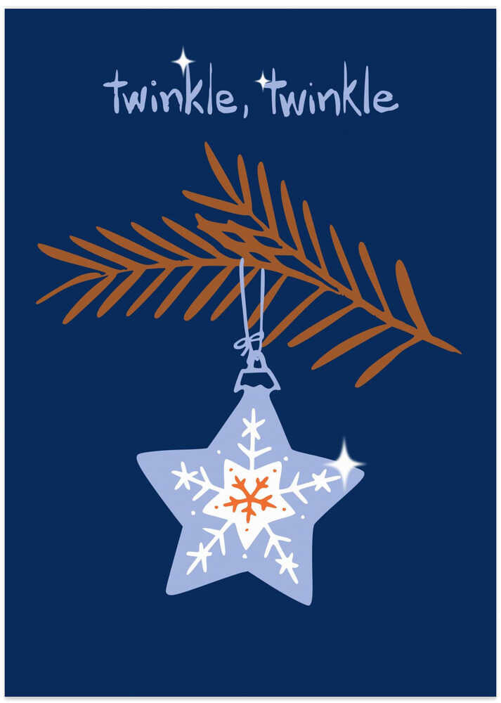 Cheerful twinkle Christmas star blue