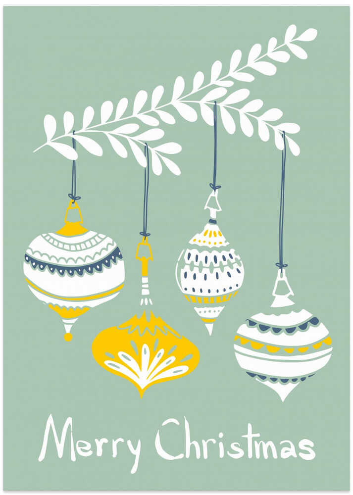 Cheerful little Christmas baubles mint