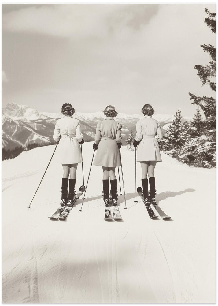 Vintage Glamour Skiers
