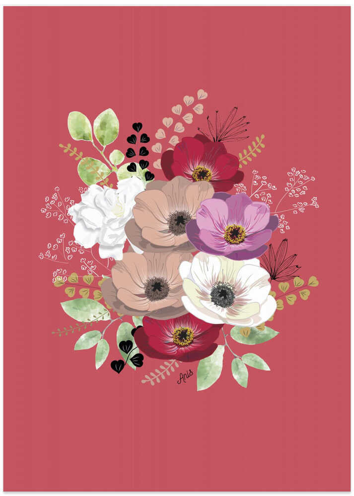 Anemones Floral Bouquet Red