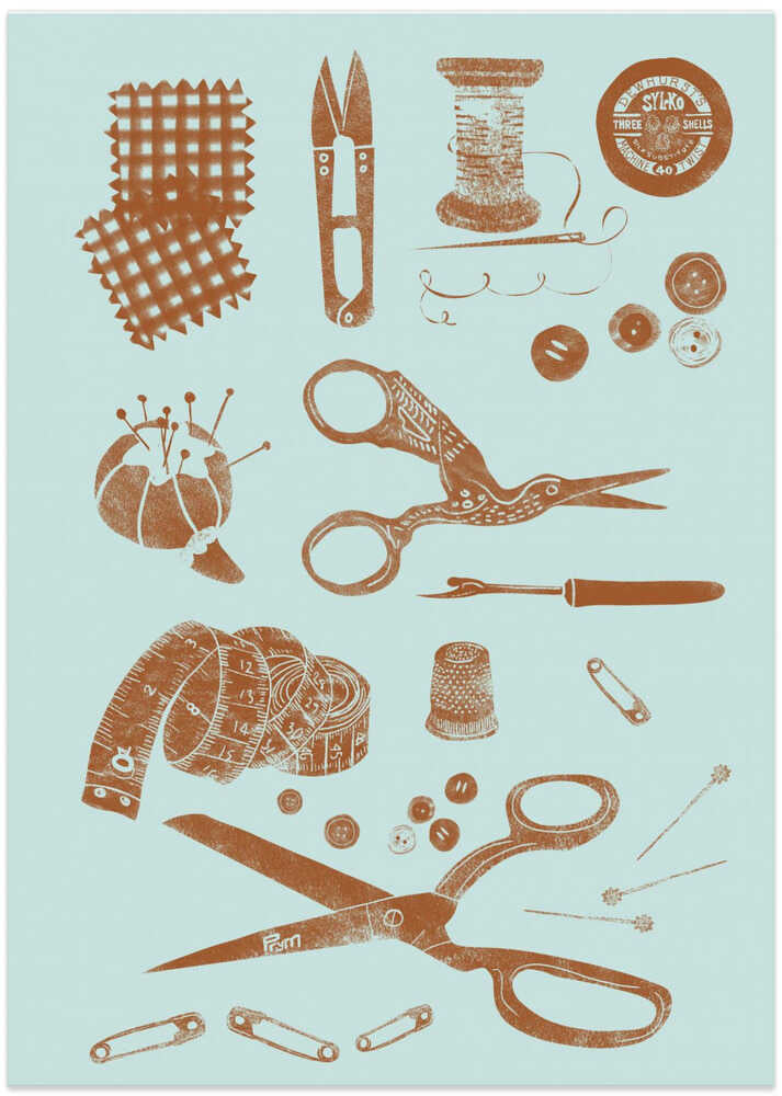 Haberdashery duck egg & copper