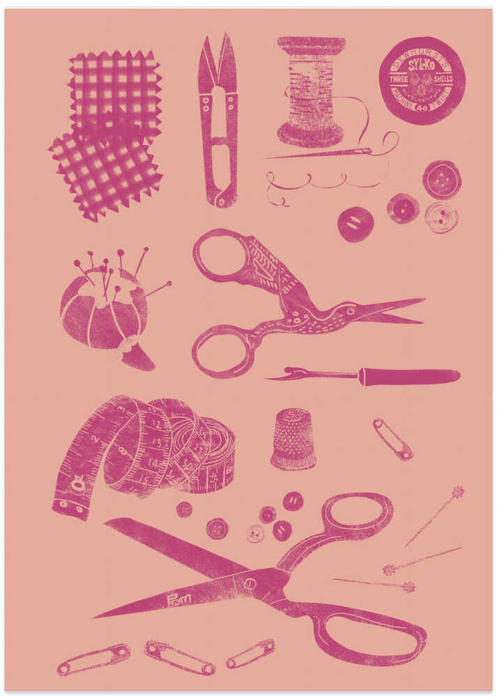 Haberdashery magenta and peach