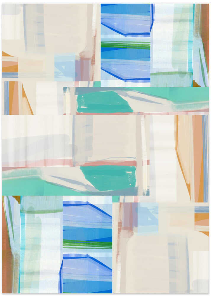 Blue Green Shapes No1