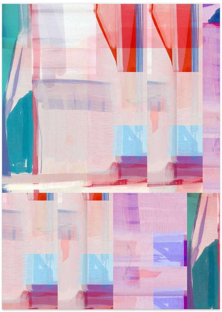 Blue Pink Shapes No1