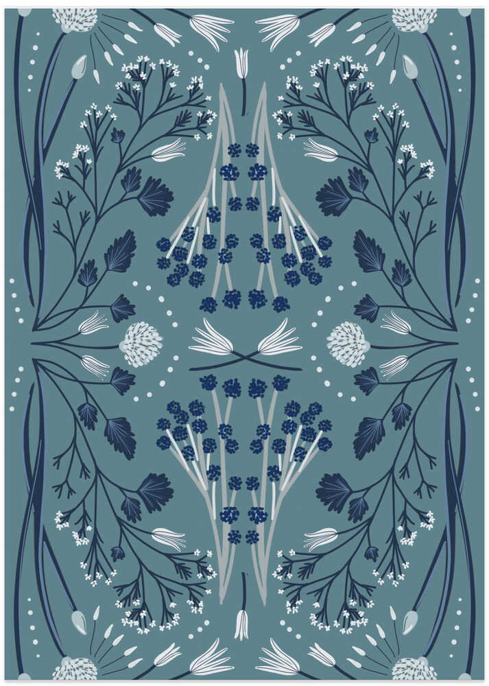 Folk Mirrored - Blue and Green