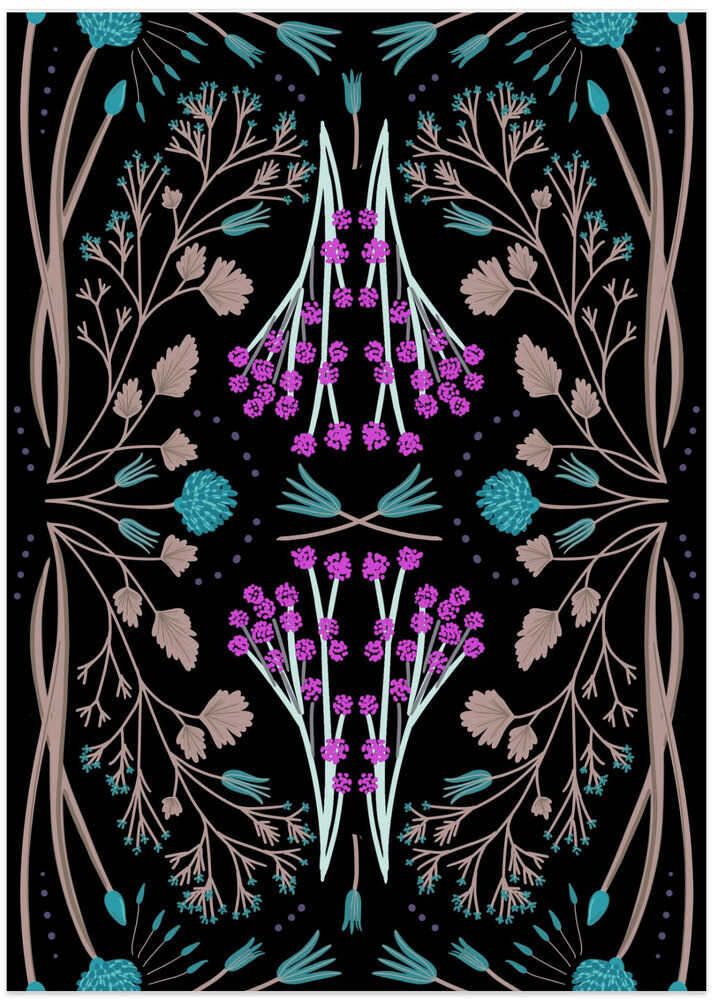 Folk Mirrored - Black, Cyan and Magenta