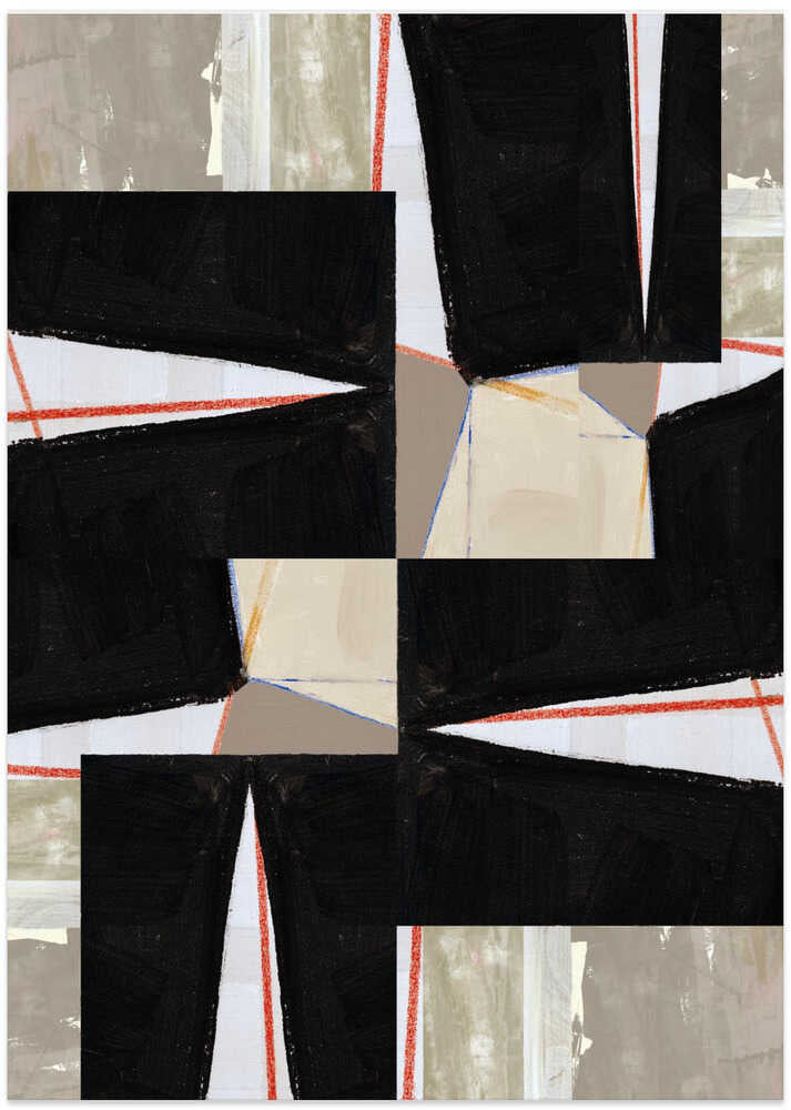 Abstract Black Jigsaw 1