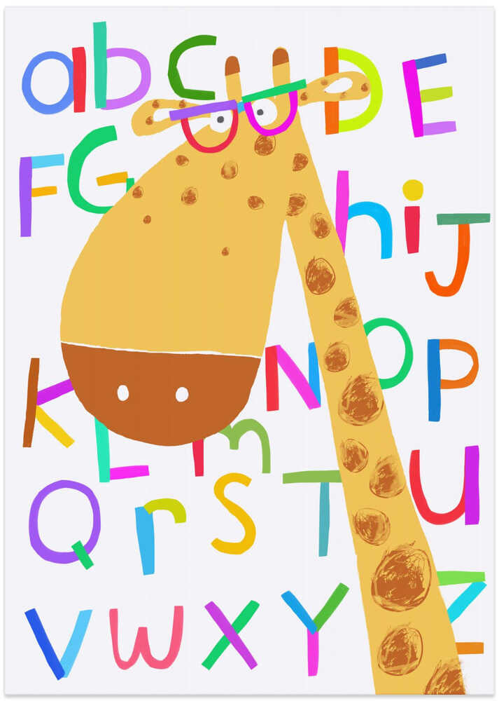 Cute Giraffe Wearing Glasses Alphabet Letters by Carla Daly