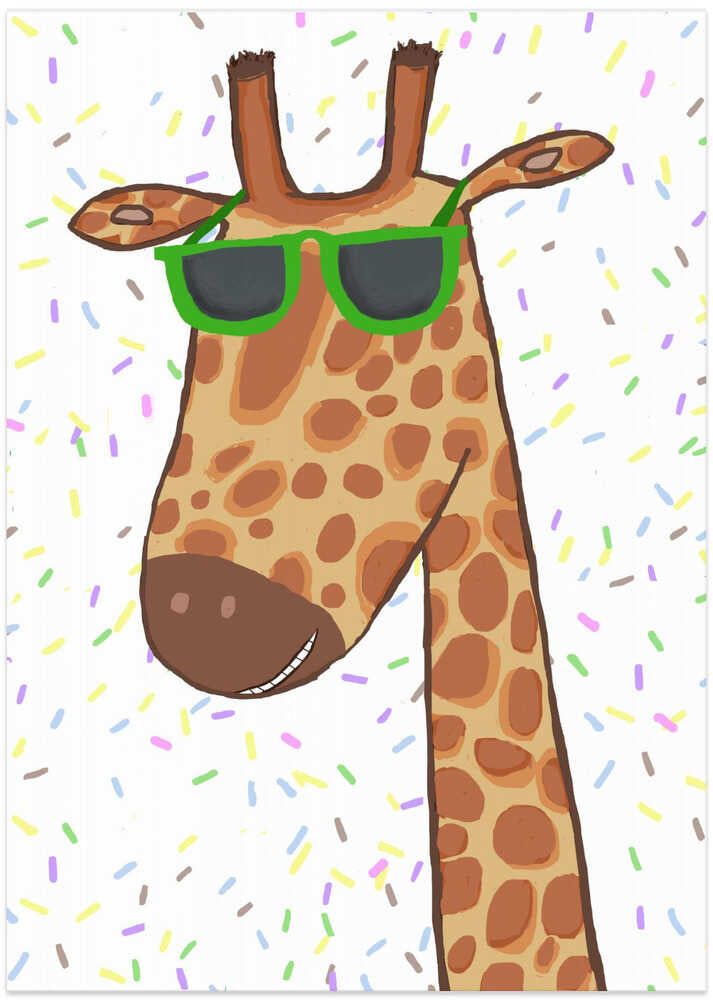 Funny Giraffe Wearing Glasses with Sprinkles by Carla Daly