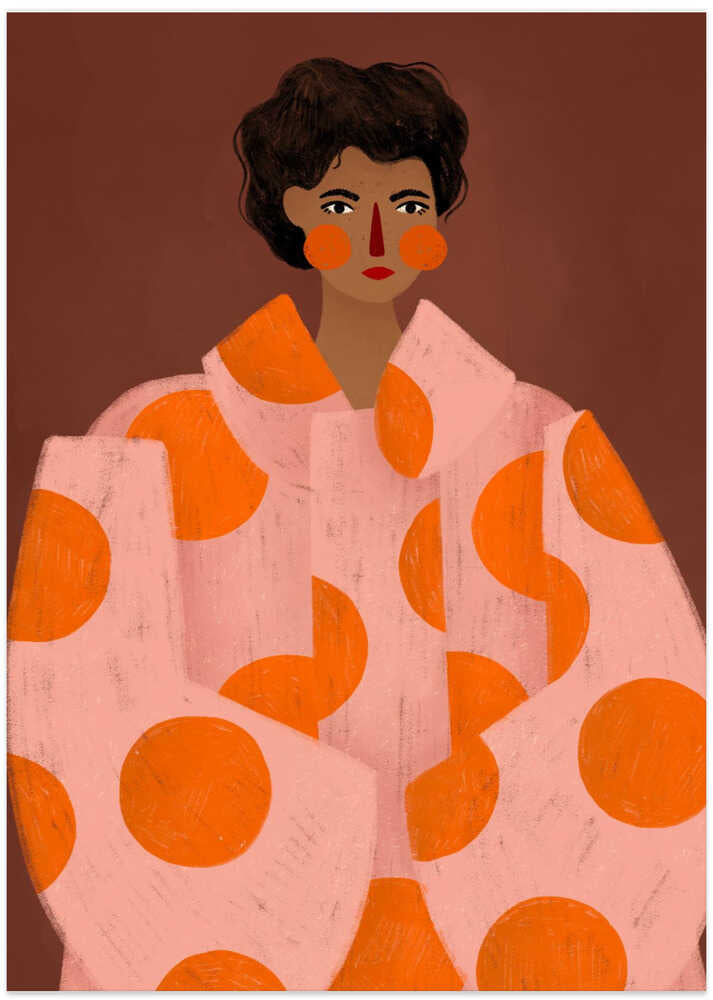 Woman With Orange Dots