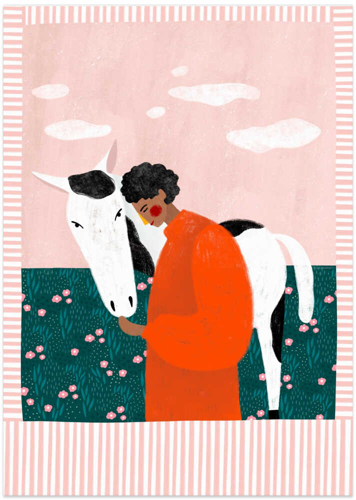 Vibrant Girl and Horse