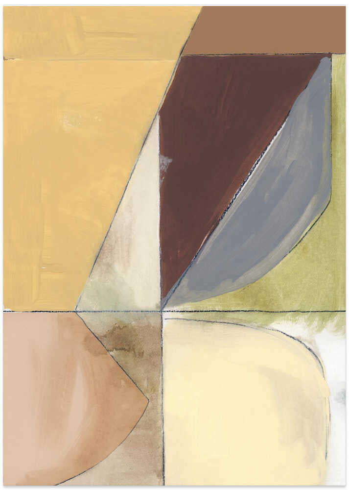 Dusty Pink Yellow Abstract No2 Art Print