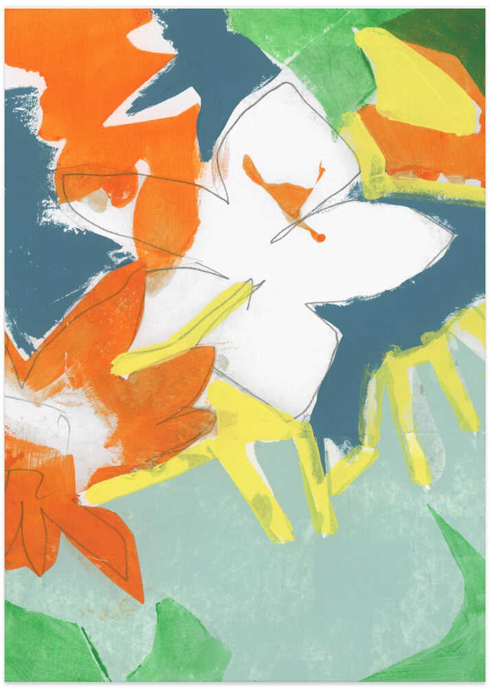 Soft Rustic Bright Florals No1 Print