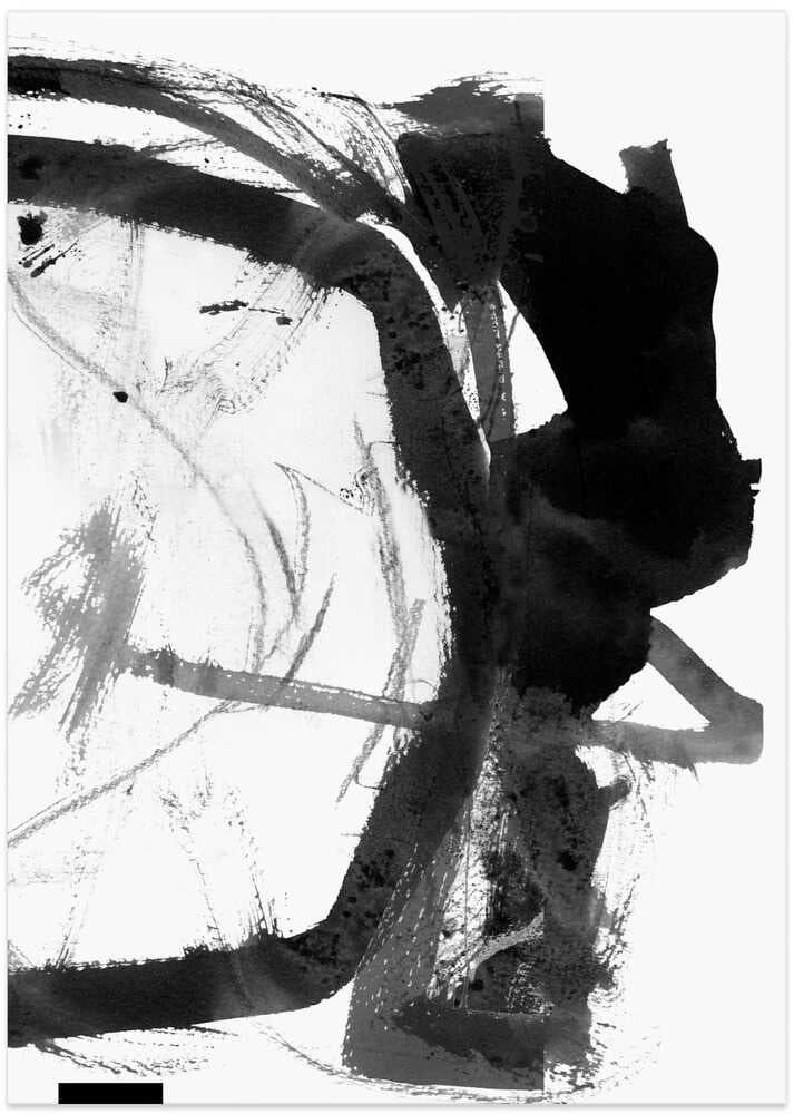 Black & Grey Ink Abstract Art Print