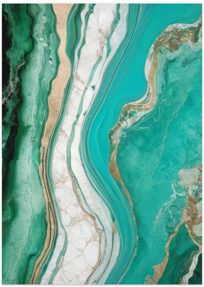 Green And Turquoise Patterns With Marbled Textures