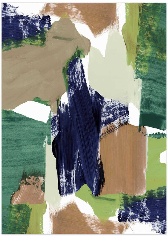 Abstract Blue Green Beige No 1