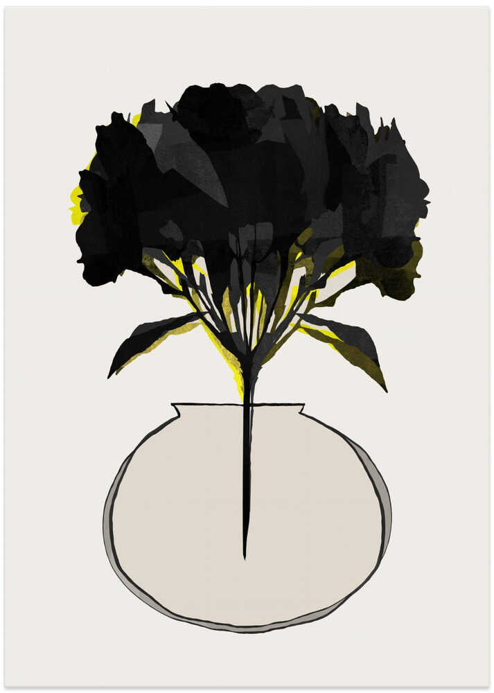 Black Flowers In Vase