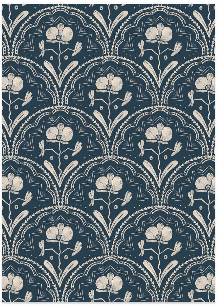 Boho Orchid Tiles Pattern