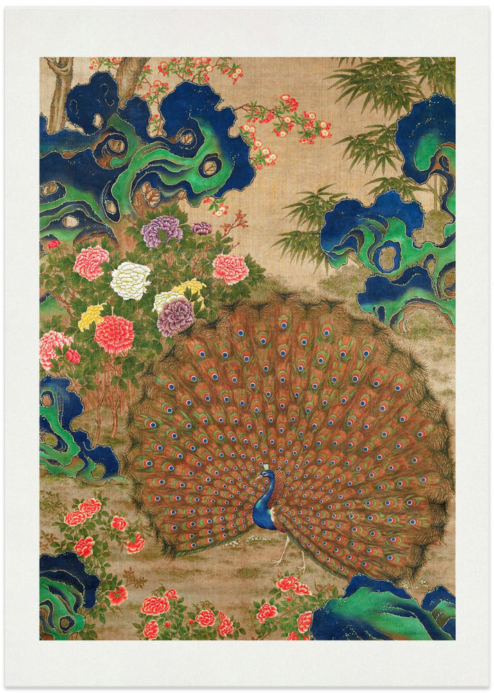 Chinese Peacock and Flowers (17th Century)