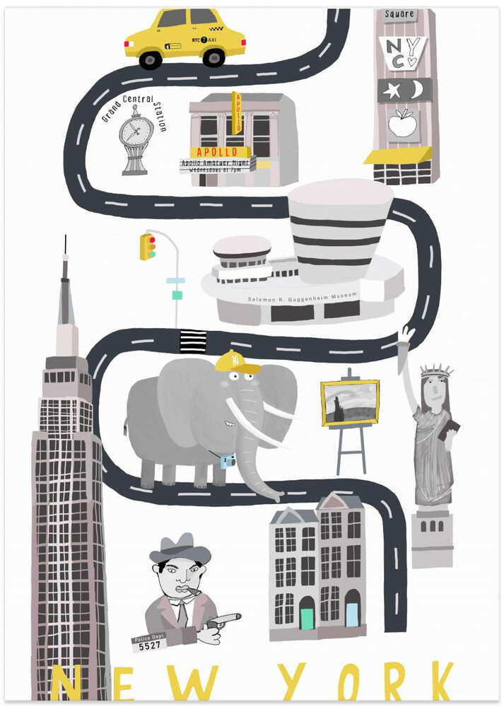 New York City With Cute Elephant Tourist By Carla Daly
