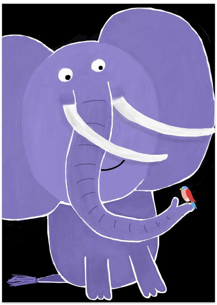 Large elephant with Small Bird By Carla Daly