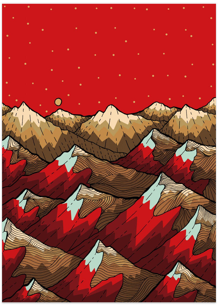 Golden red peaks