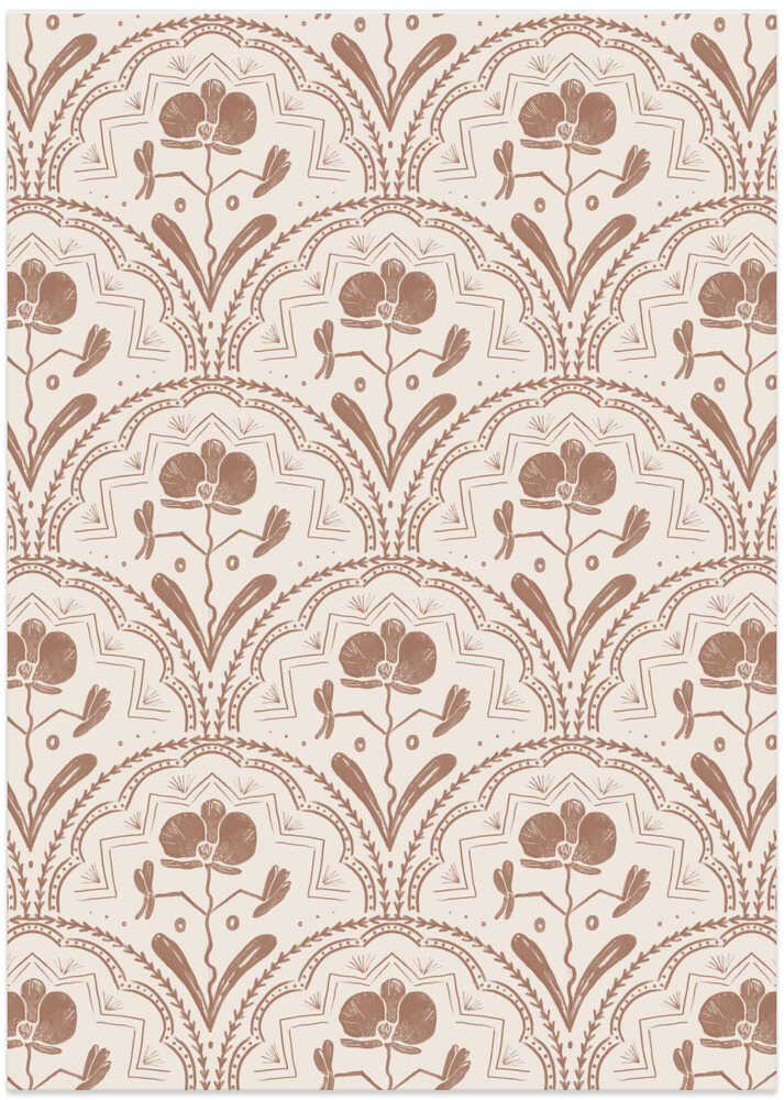 Boho Orchid Tiles Pattern